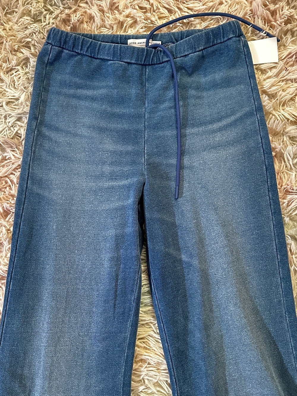 New Good American Jeanius Flare Cotton French Terry Pants Size Small - Picture 5 of 10